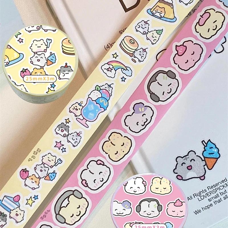 3m Korean Ins Cute Graffiti Cat Decorative Washi Tape Handbook Diary Scrapbooking Collage Sticker Roll School Statio
